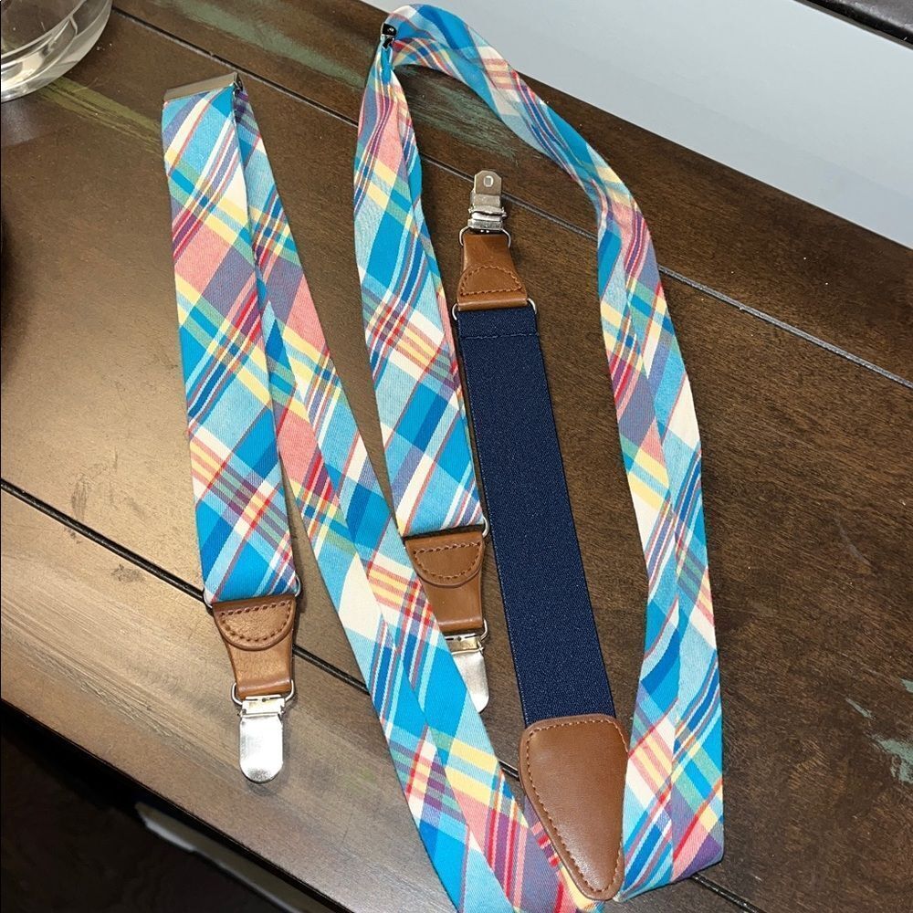 Rainbow Cotton Madras Tartan Plaid Braces Suspenders Gillmons issue osfa grip
